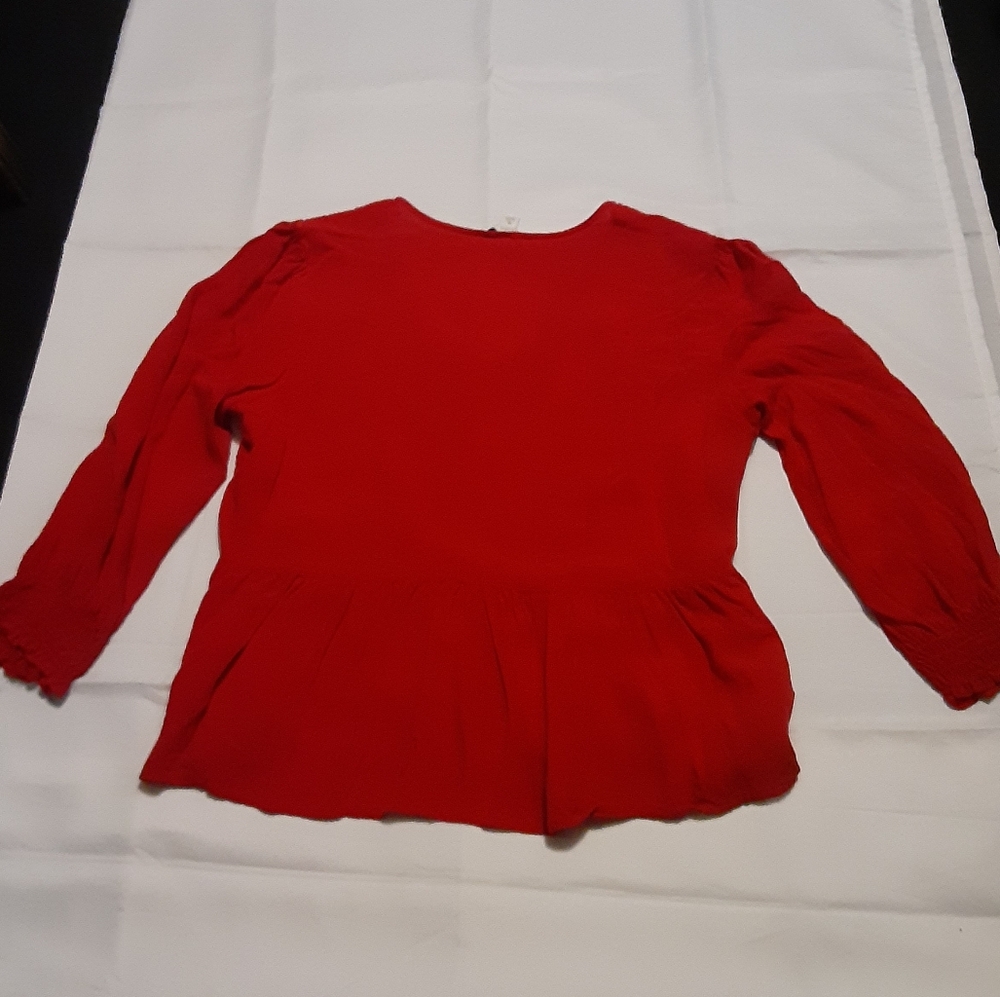 ❤3/$15 Cato Est. 1946 Red Long Sleeve Blouse - Picture 3 of 6